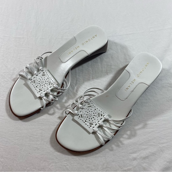 ANTONIO MELANI Shoes - Antonio Melani Sandals Leather White Slide Sandals Women 10M